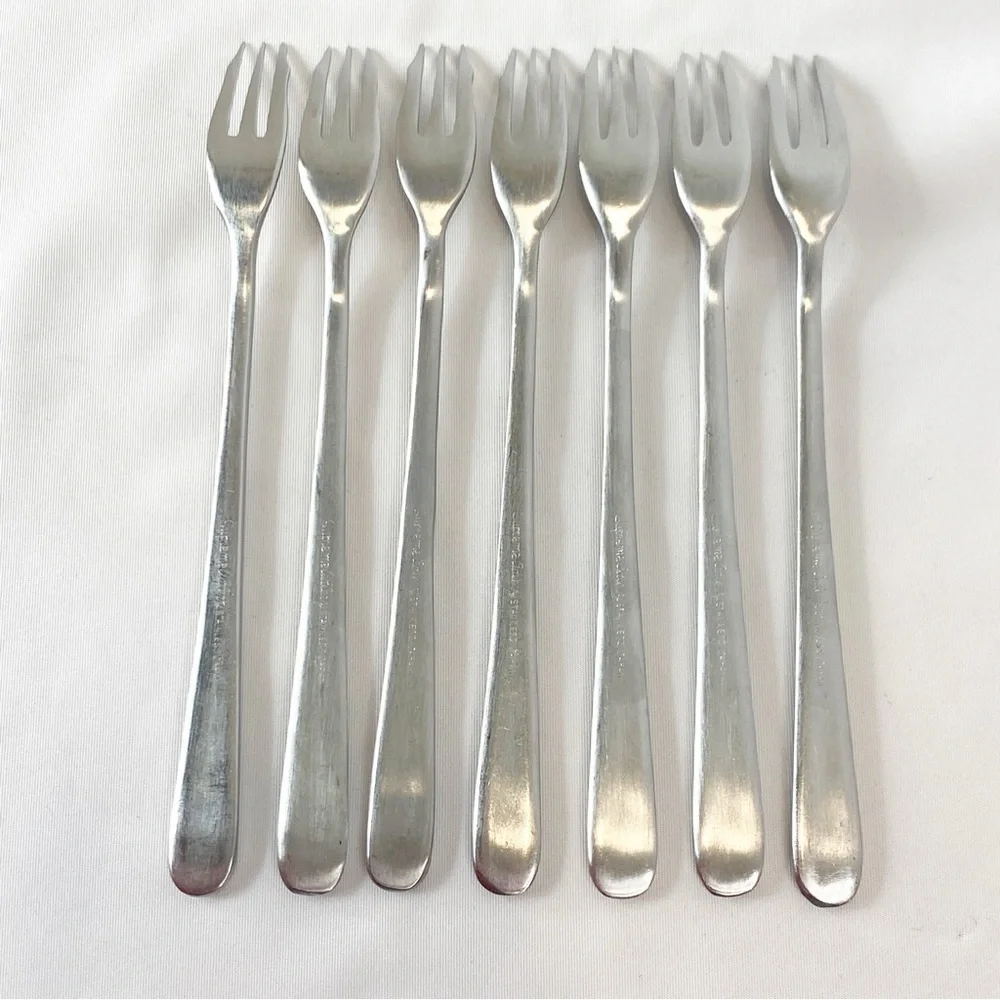 Supreme Cutlery Vintage Stainless Japan Flatware Cocktail/Seafood Forks Lot Of 7
